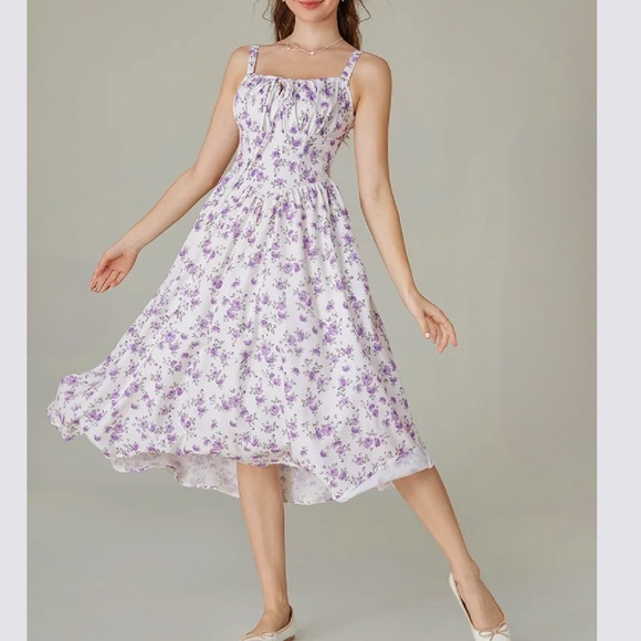 Scarlet Darkness Dresses & Skirts - Milkmaid Floral Midi Dress Straps